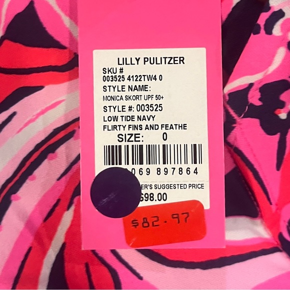 NWT Lilly Pulitzer Golf Sports Monica Skort FLIRTY FINS and FEATHE Luxletic Navy - Picture 5 of 6
